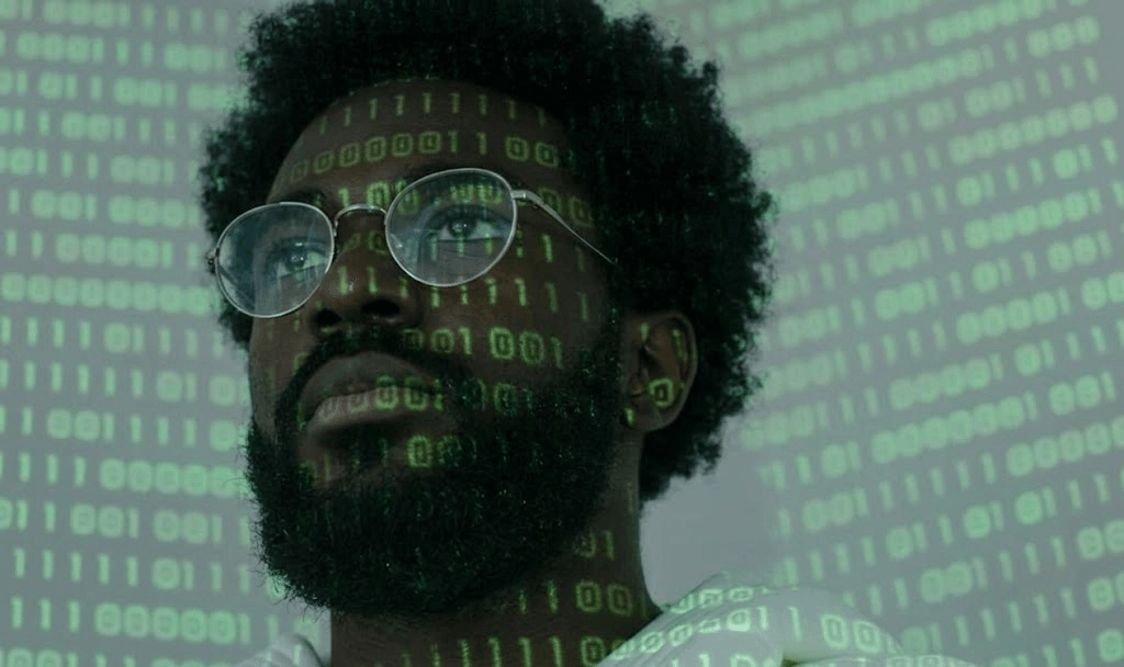 Football analyst with binary overlay